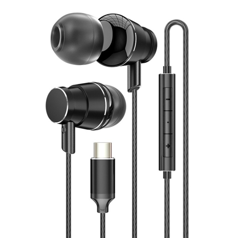 Auriculares con sonido súper estéreo HIFI en la oreja Auriculares con cable tipo C para Huawei Xiao Samsung
